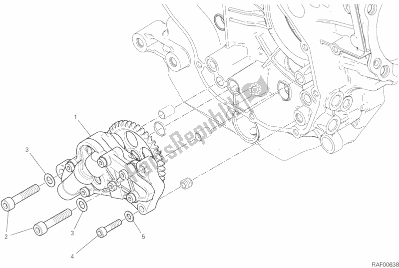 All parts for the Oil Pump of the Ducati Scrambler Desert Sled Thailand USA 803 2020